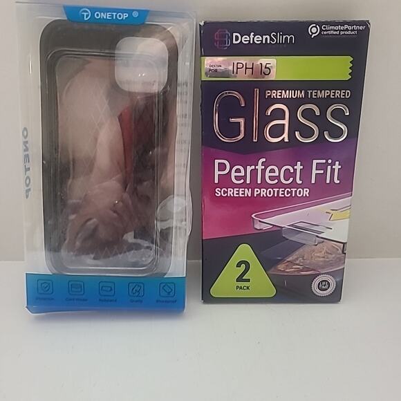 iPhone 15 Bundle Black Wallet Magnet Clasp Card Holder Stand + Screen Protectors - Picture 7 of 7